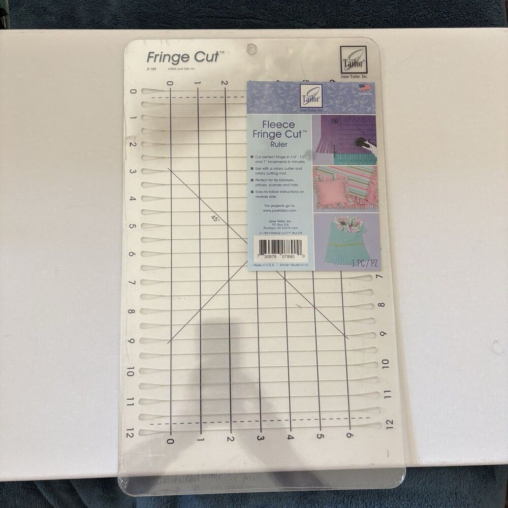 June Tailor Fleece Fringe Cut Slotted Ruler - JT-789 - New Open Stock 2004